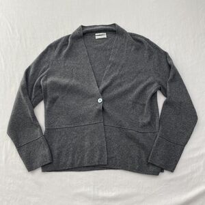 Charter Club Sweater Womens Large Gray 2 Ply Cashmere Cardigan Button Front Soft
